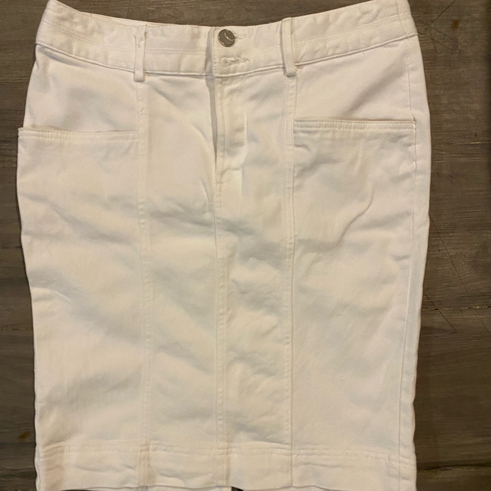 White Denim Skirt